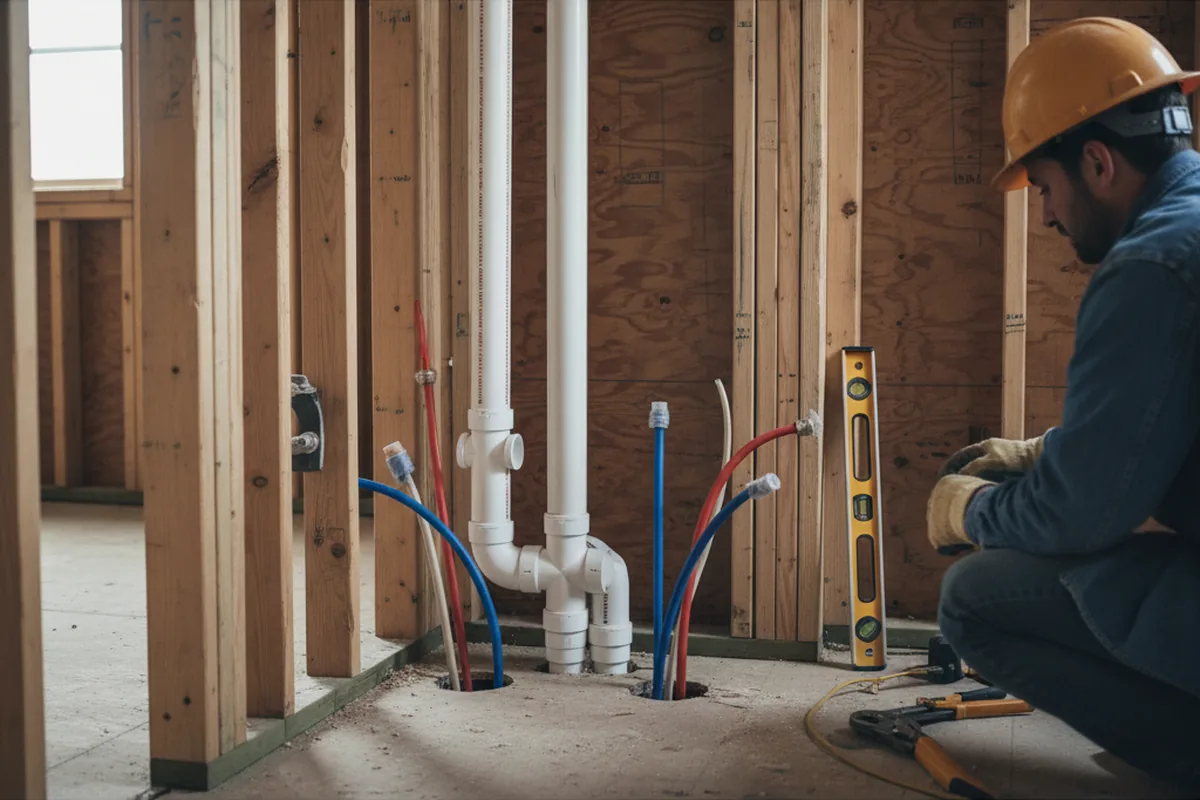 Drain and supply rough-in during Drain Cleaning in Moro